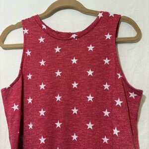 Maurices Red & White Starry Strappy Back Tank Top Size Medium EUC USA America M